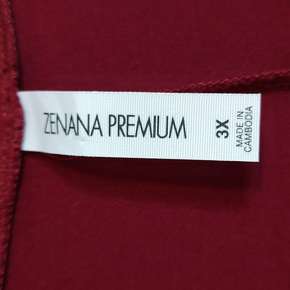 Zenana Premium Flowy Jersey Knit Swing Dress Burgundy ¾-Sleeve Lagenlook Size 3X - Picture 10 of 11